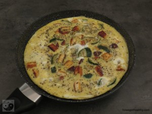 Süßkartoffel-Bacon-Auflauf vor dem Backen