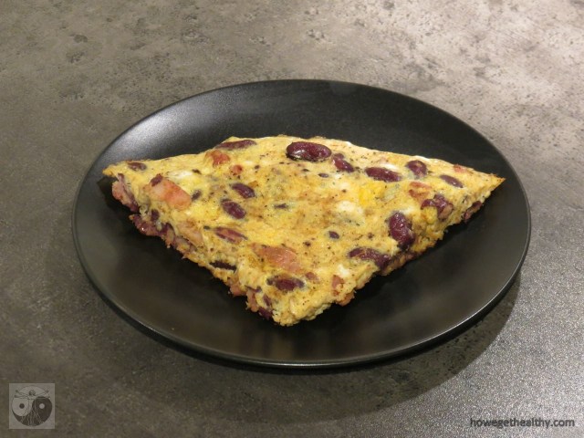 Rührei mit Dörrfleisch und Bohnen