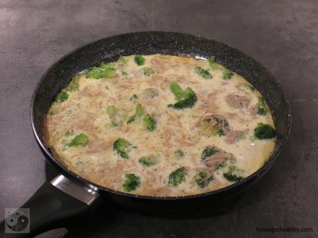Ruehrei mit Thunfisch und Brokkoli