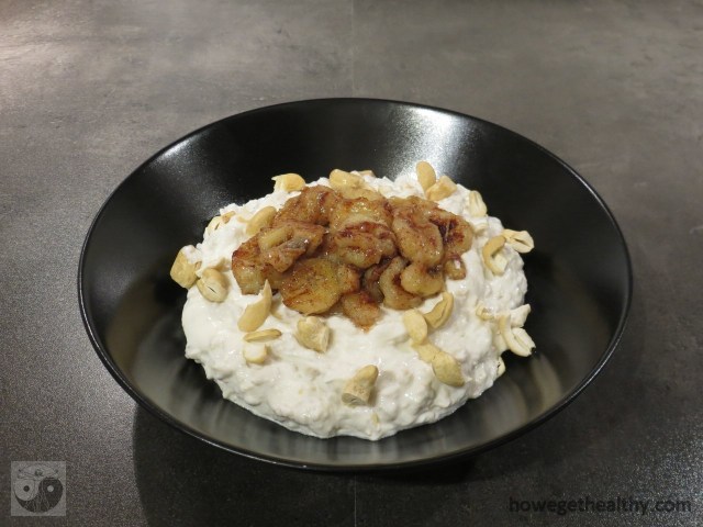Warmes Muesli mit gebratenen Bananen