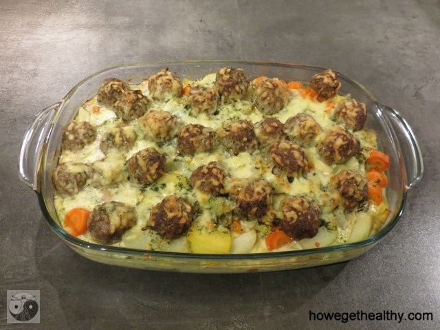 Gemueseauflauf mit Hackbaellchen