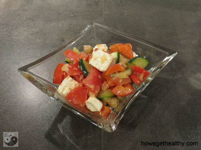 Kichererbsensalat mit gebratenem Gemuese